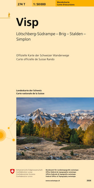 Swisstopo | 274T Visp Wanderkarte