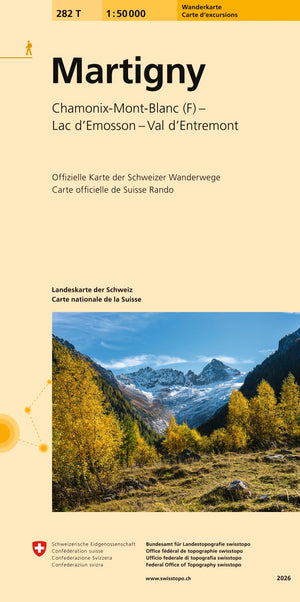 Swisstopo | 282T Martigny Wanderkarte