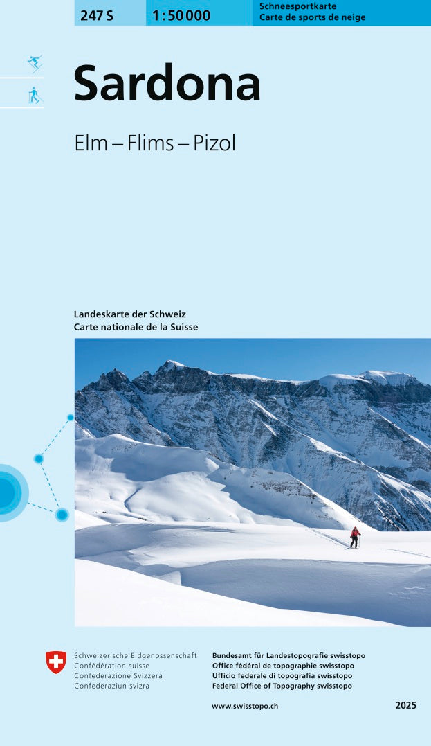 Swisstopo | 247S Sardona Schneesportkarte - • WEBER VERLAG