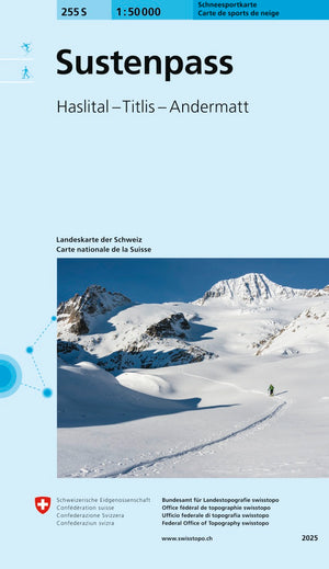 Swisstopo | 255S Sustenpass Schneesportkarte - • WEBER VERLAG