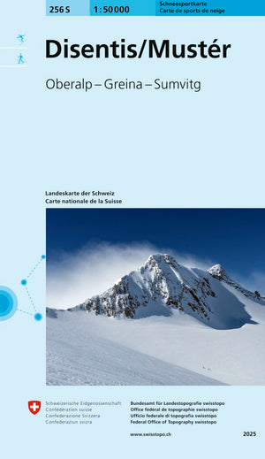 Swisstopo | 256S Disentis/Mustér Schneesportkarte - • WEBER VERLAG