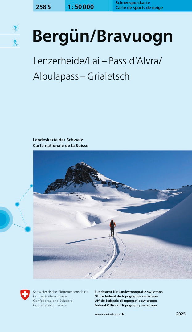 Swisstopo | 258S Bergün / Bravuogn Schneesportkarte - • WEBER VERLAG