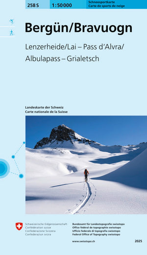 Swisstopo | 258S Bergün / Bravuogn Schneesportkarte - • WEBER VERLAG