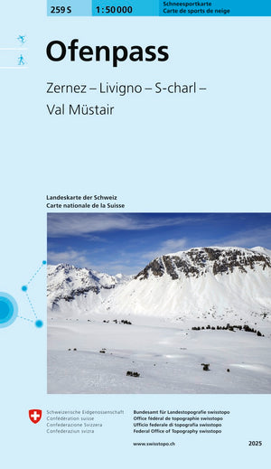 Swisstopo | 259S Ofenpass Schneesportkarte - • WEBER VERLAG