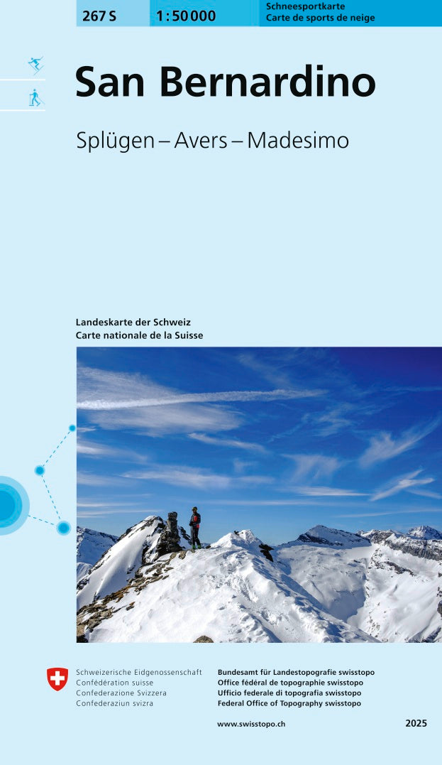Swisstopo | 267S San Bernardino Schneesportkarte - • WEBER VERLAG