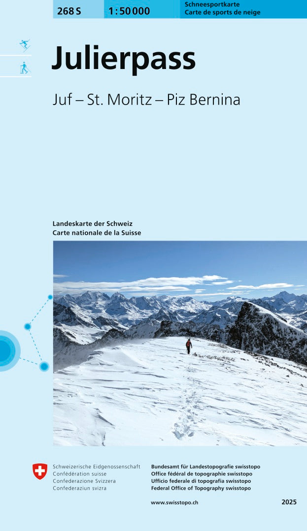 Swisstopo | 268S Julierpass Schneesportkarte - • WEBER VERLAG