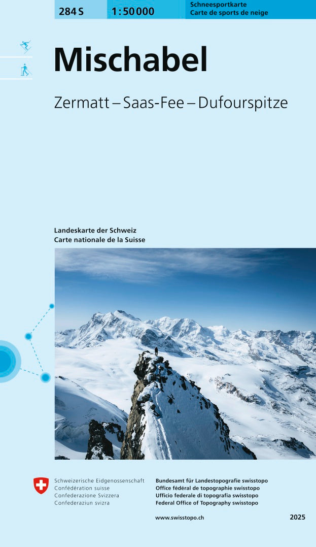 Swisstopo | 284S Mischabel Schneesportkarte - • WEBER VERLAG