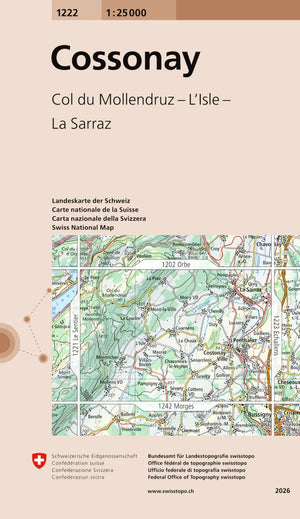 Swisstopo | 1222 Cossonay - • WEBER VERLAG