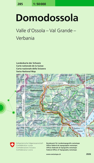 Swisstopo | 285 Domodossola - • WEBER VERLAG