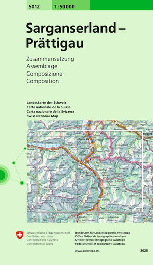 Swisstopo | 5012 Sarganserland - Prättigau - • WEBER VERLAG