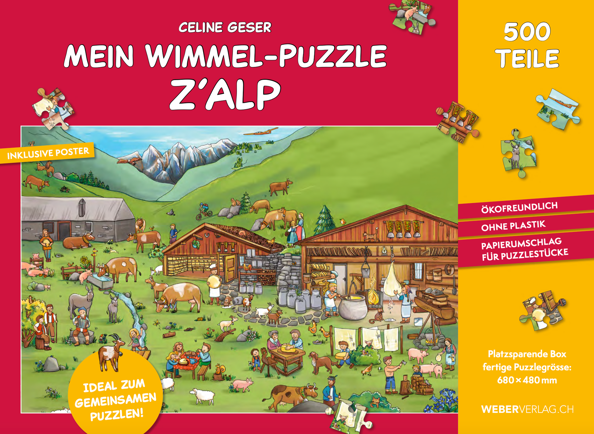 Celine Geser | Mein Wimmel-Puzzle z‘Alp - • WEBER VERLAG
